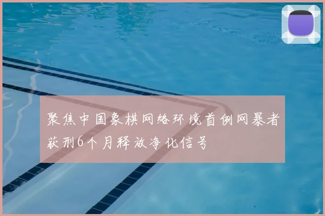 聚焦中国象棋网络环境首例网暴者获刑6个月释放净化信号